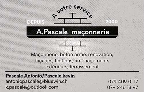 Logo de A. Pascale Maçonnerie : maçonnerie, béton armé, rénovation, façades, finitions, aménagements extérieurs et terrassement